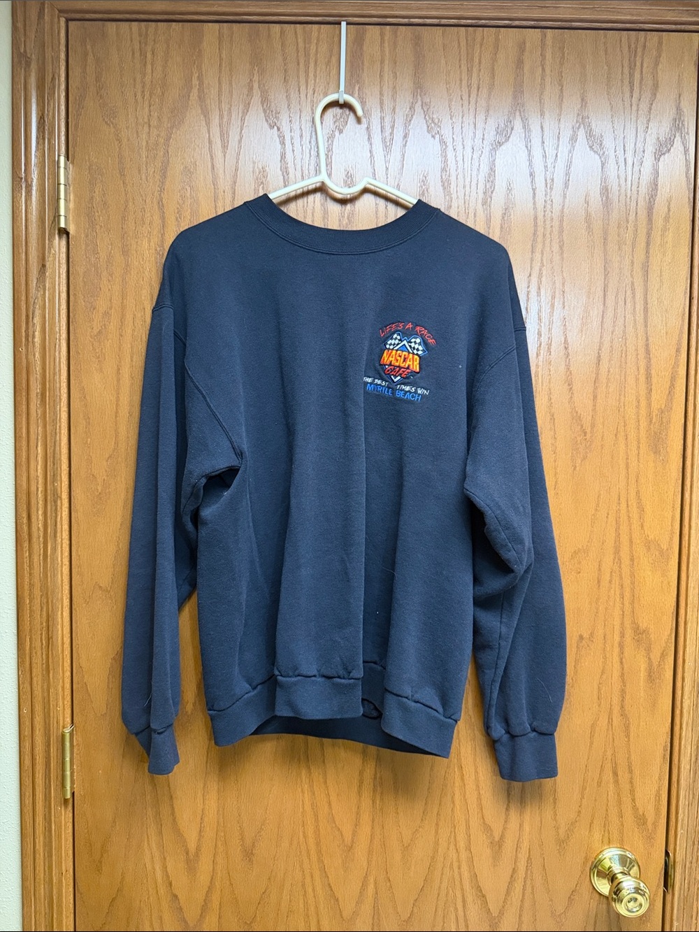Nascar Dark Blue Pullover Sweatshirt with Chest Logo